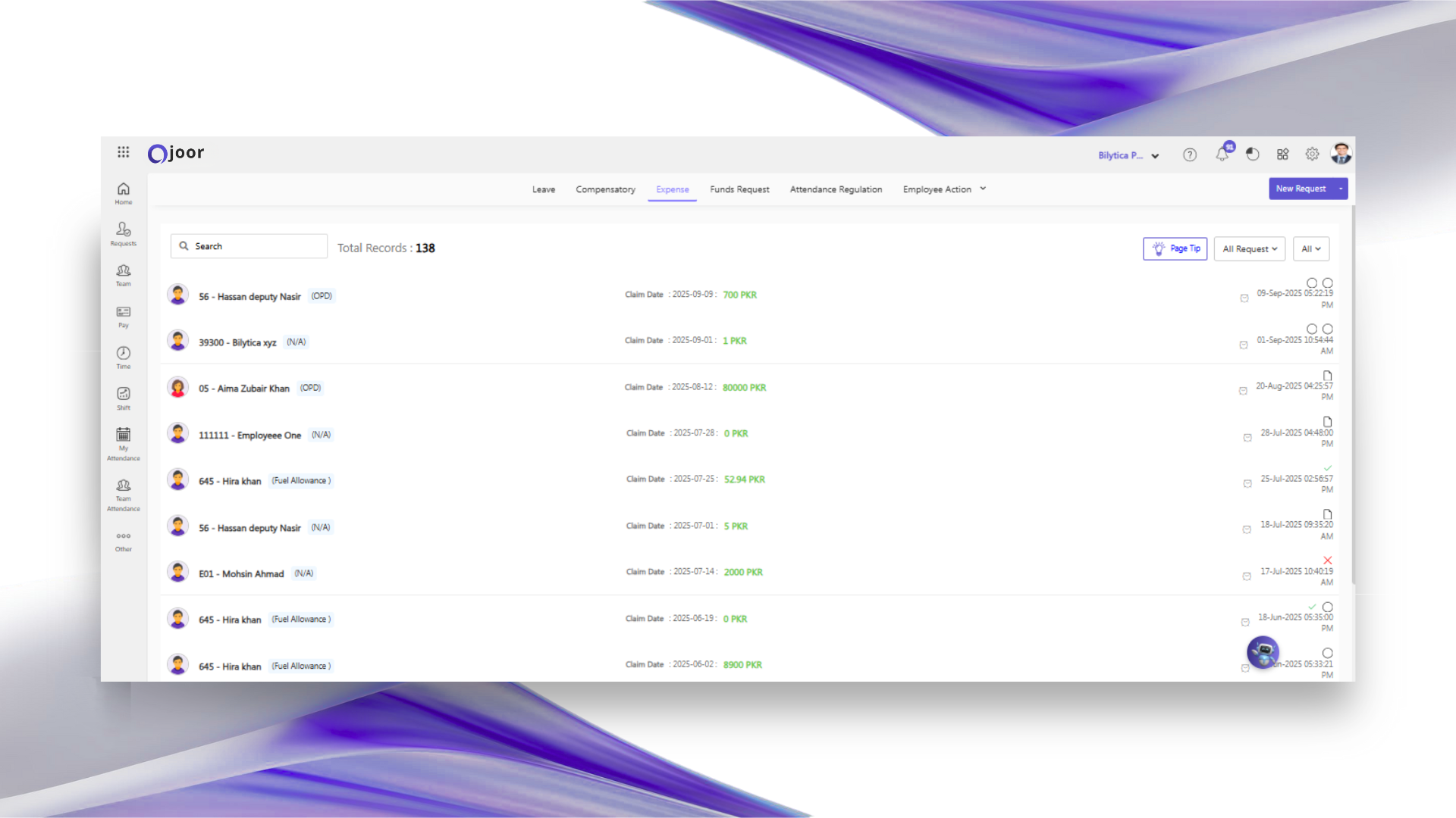 طلب المطالبة بالنفقات