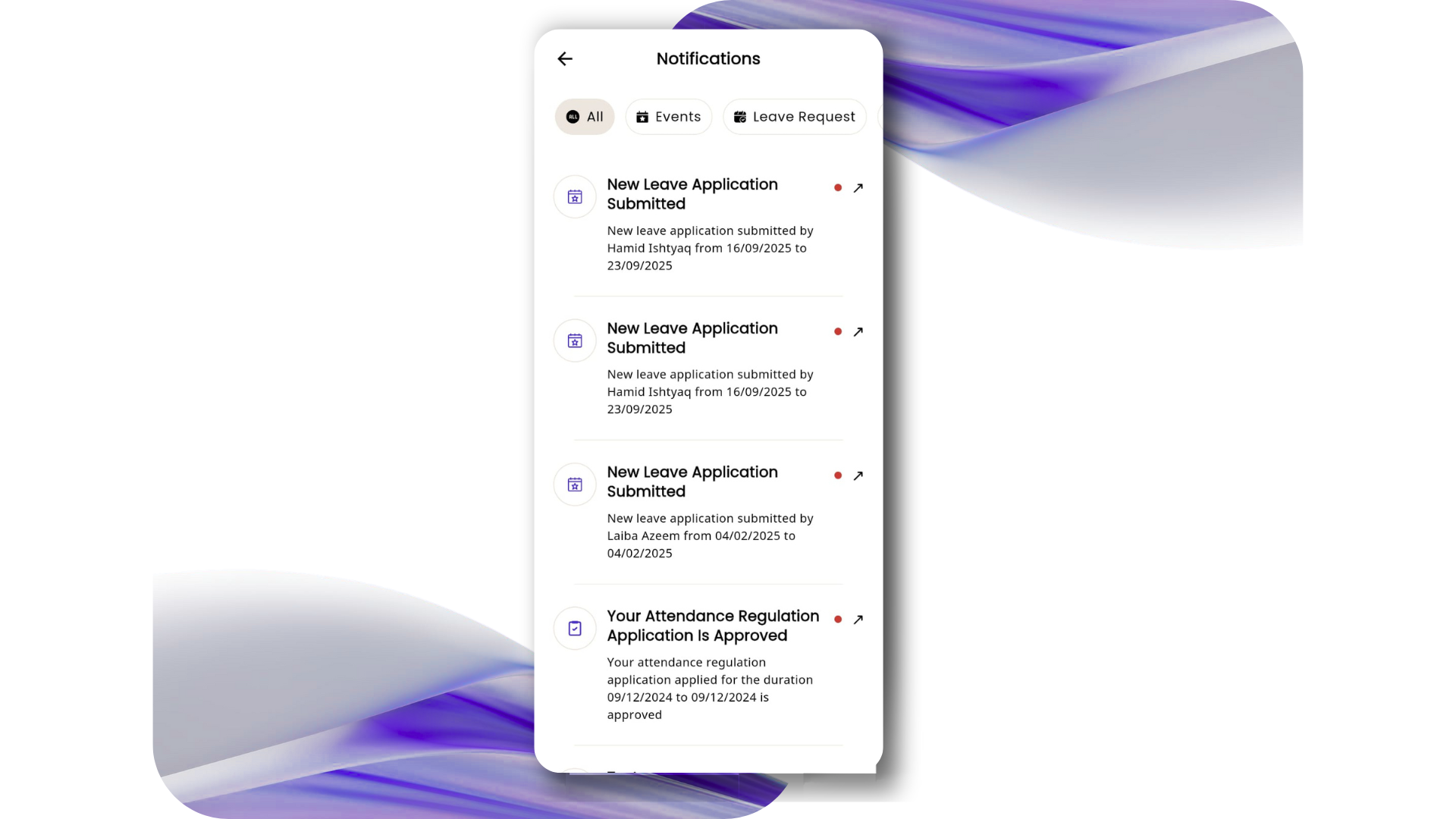 HR Events & Notifications