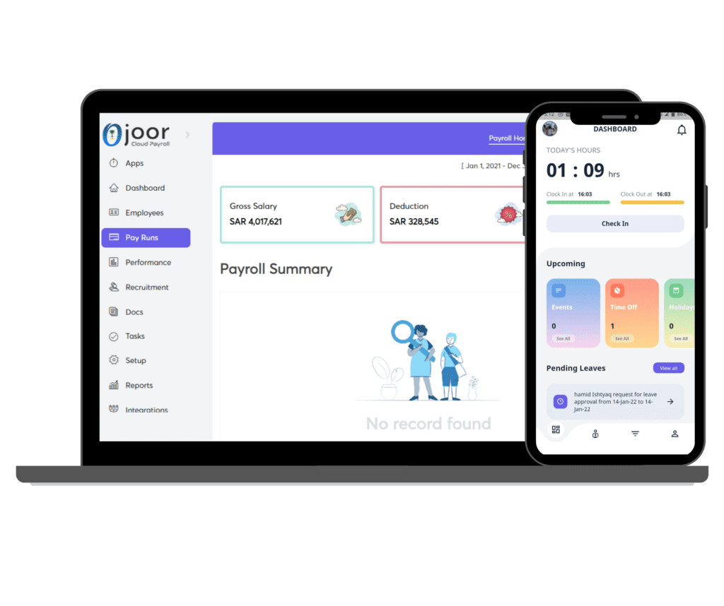 Ojoor English App Payroll Software in Saudi Arabia